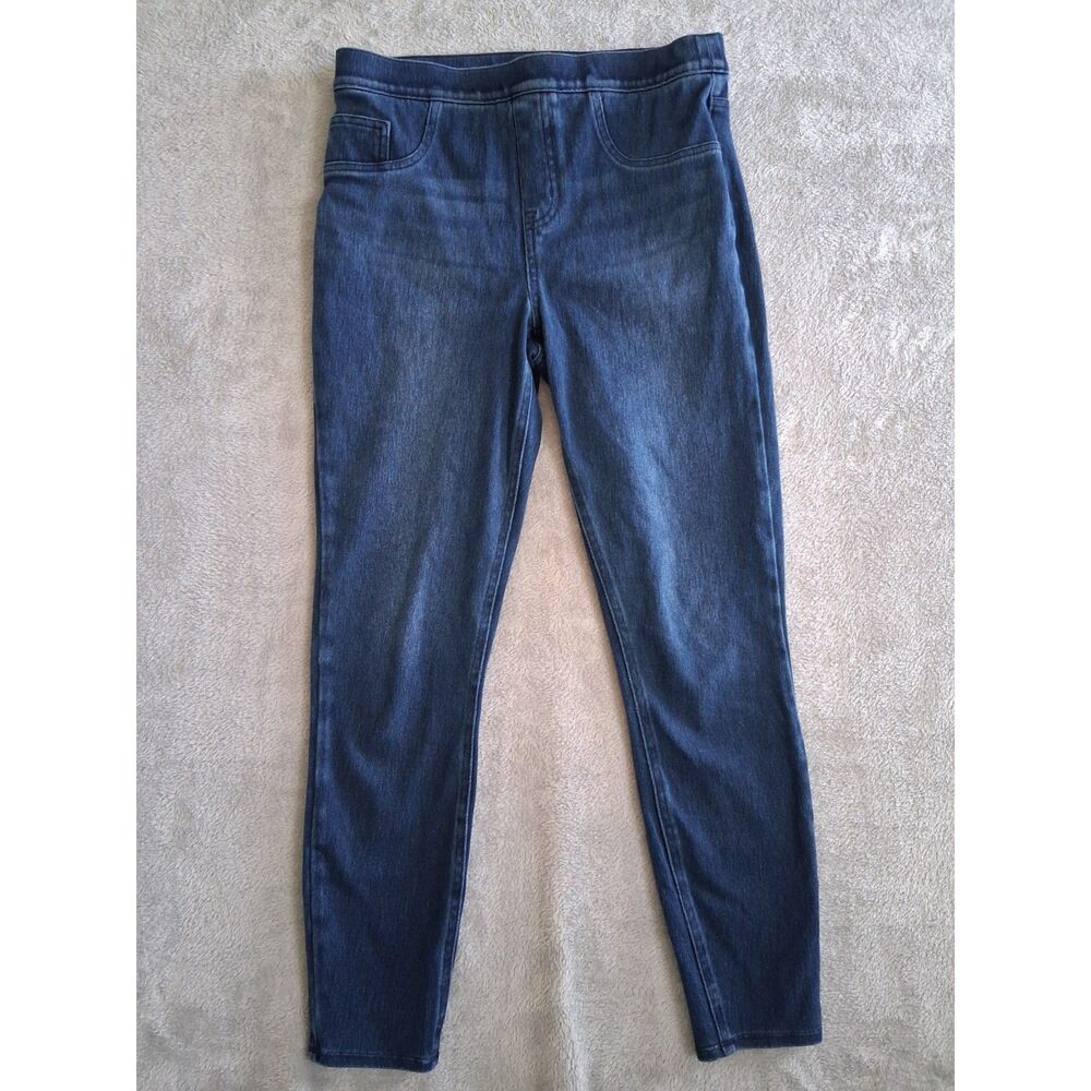 Spanx 28 X 26 Medium Jeans Jean-ish Leggings Mid Rise Pull On Dark Wash Shaping